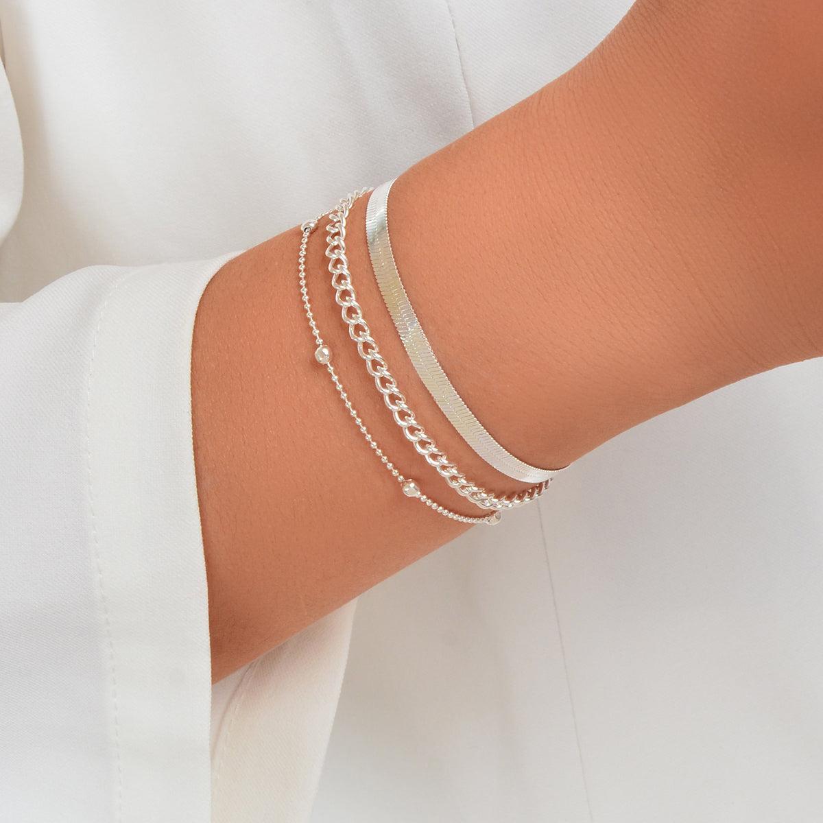 Gold Silver Multi-layer Chain Adjustable Bracelet Women Multiple Style Jewellery-5