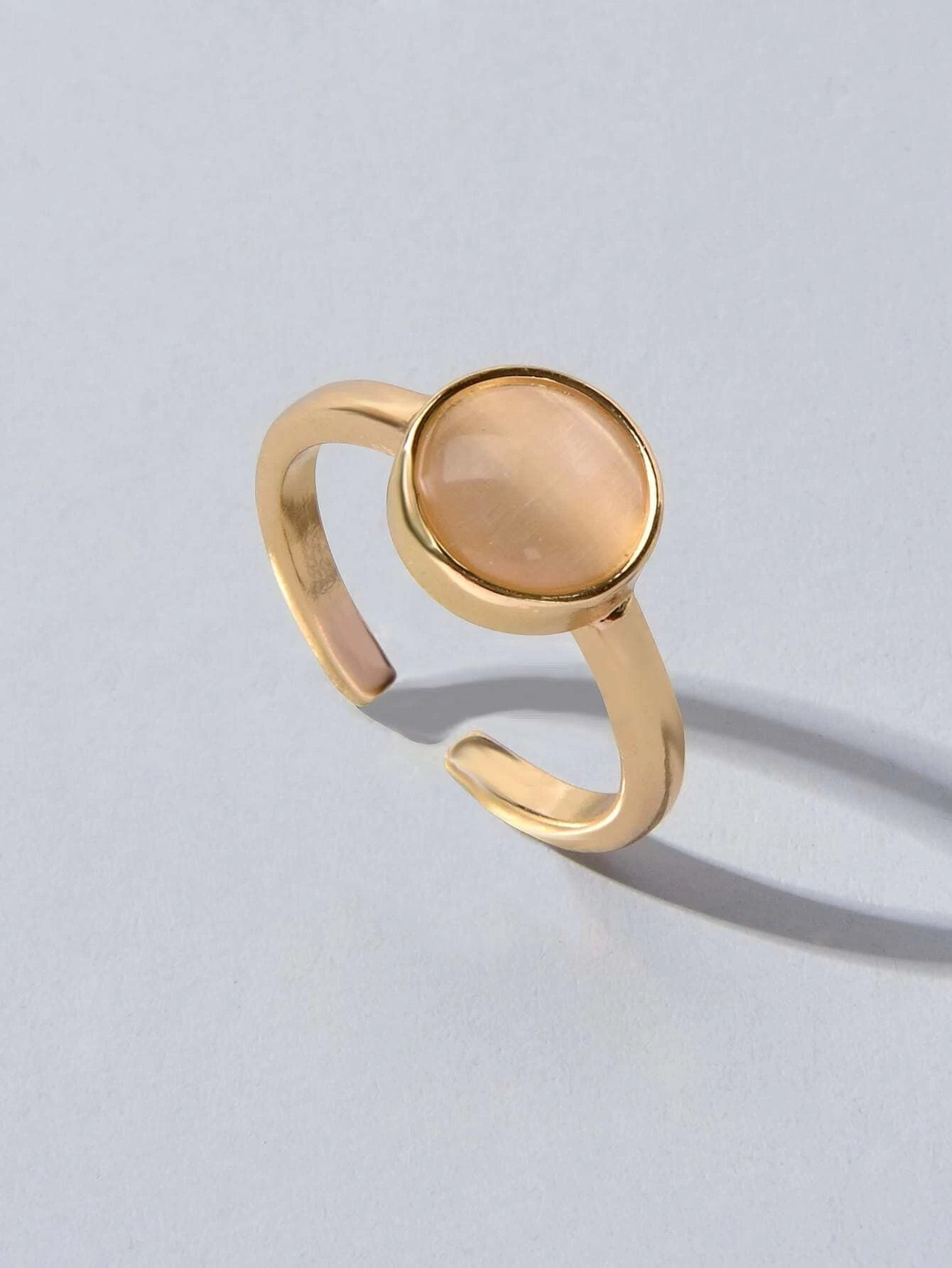 Opal Gold Colour Open Cuff Dome Finger Ring Wholesale Price Party Accessories-0