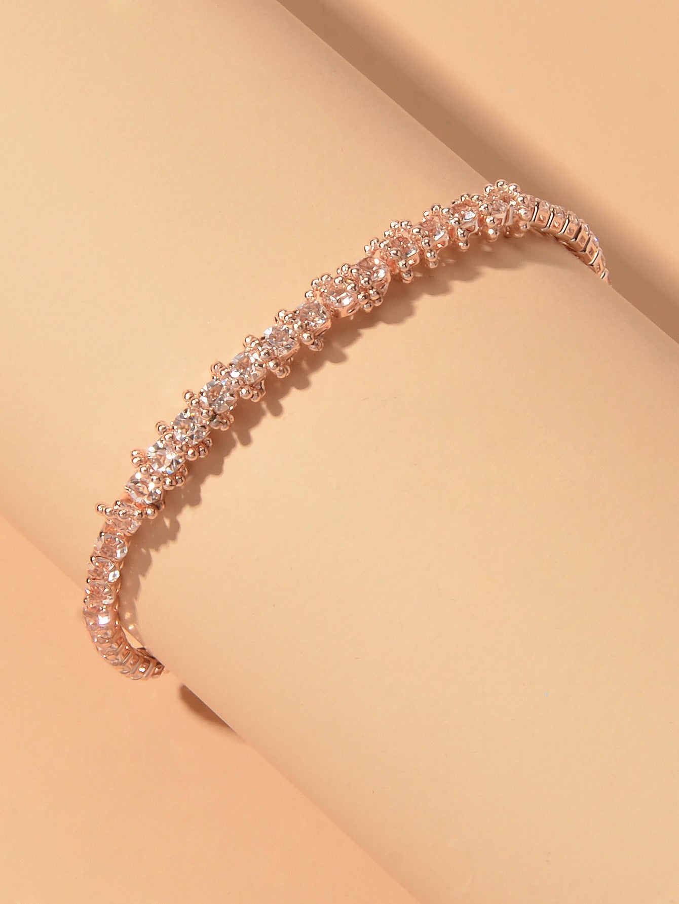 Trendy Rhinestone Sparkle Bling Crystal Tennis Bracelet Adjustable Wristband-2