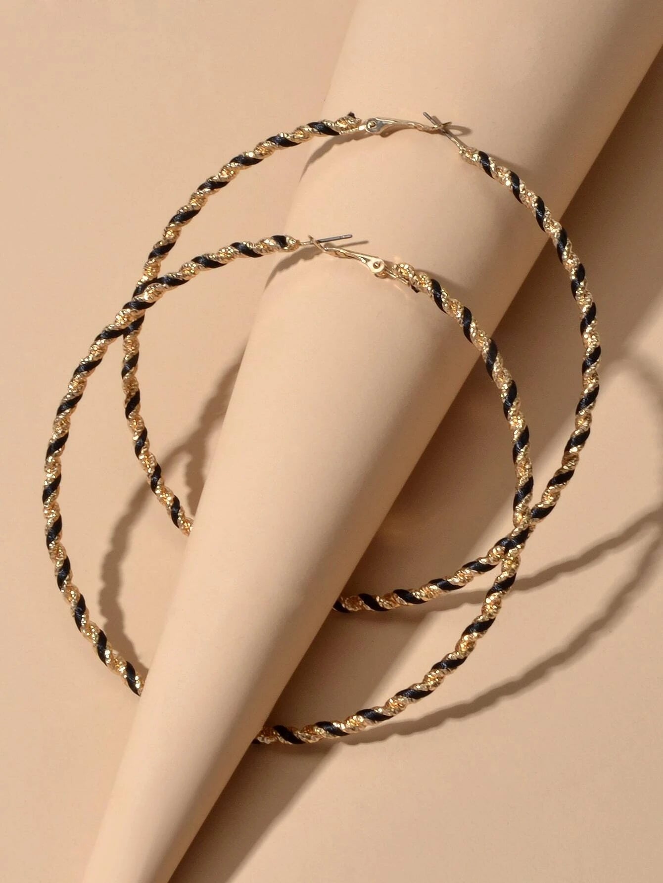 Bohemian Jewellery Handmade Twisted Big Chunky Hoop Earrings Ethnic Accessories-3