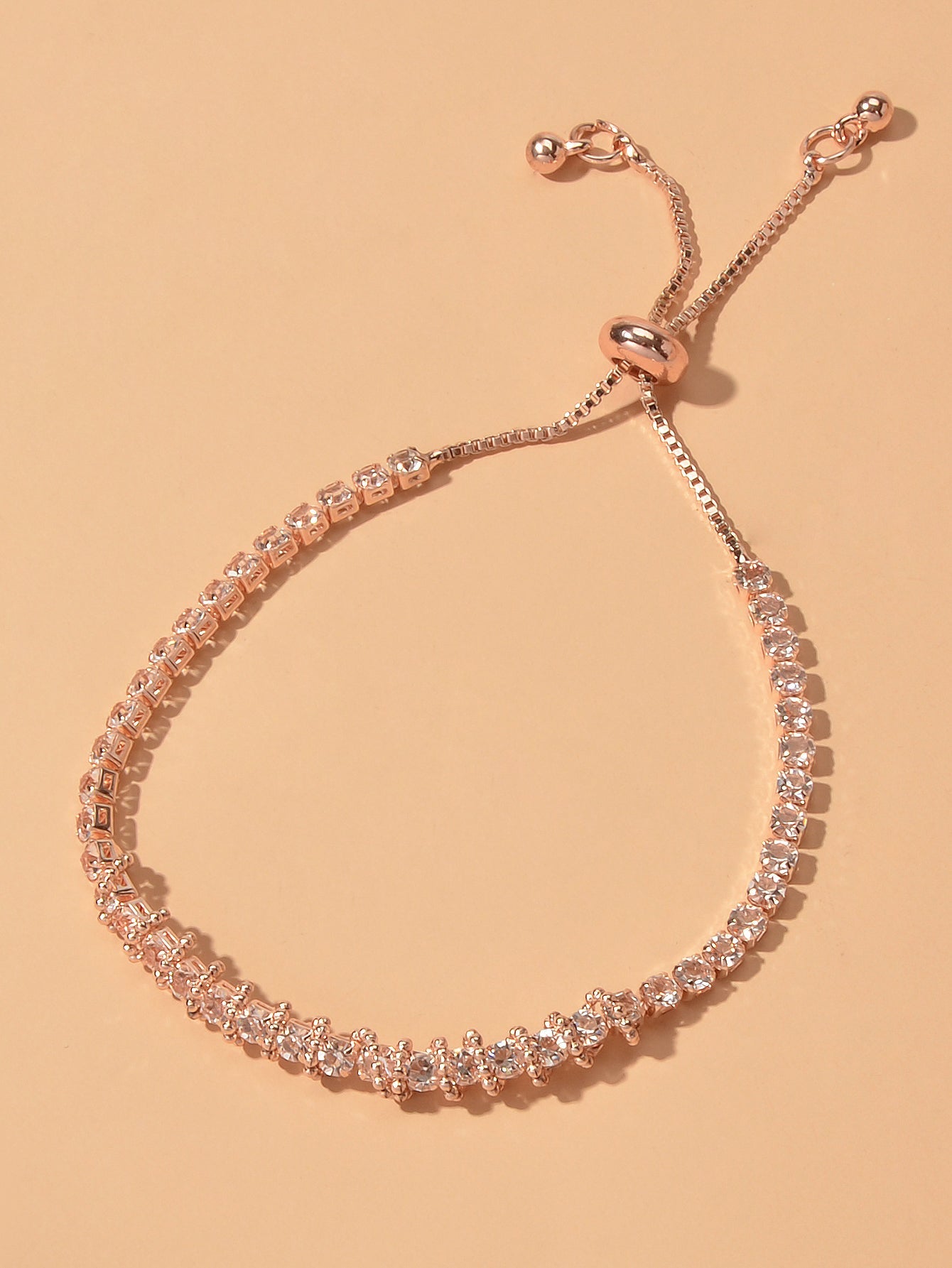 Trendy Rhinestone Sparkle Bling Crystal Tennis Bracelet Adjustable Wristband-3