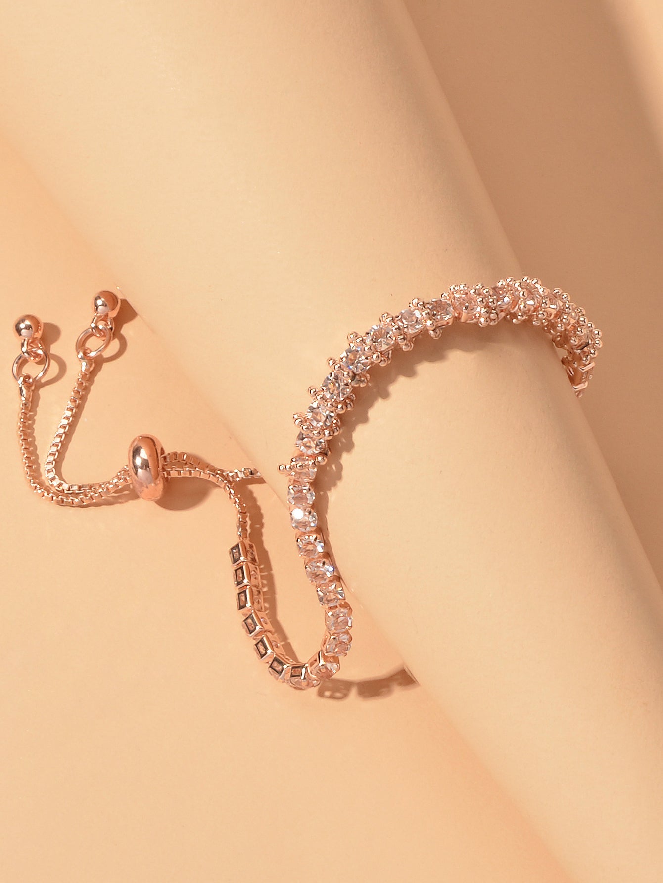 Trendy Rhinestone Sparkle Bling Crystal Tennis Bracelet Adjustable Wristband-4