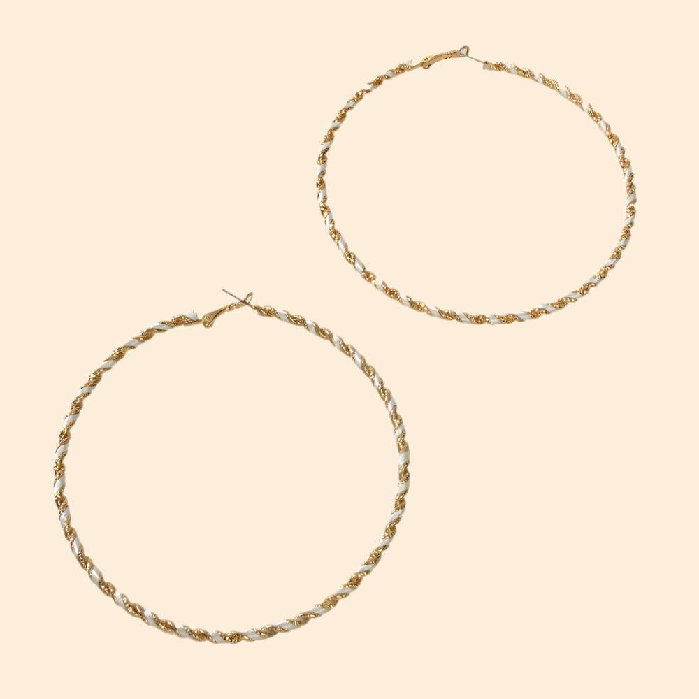 Bohemian Jewellery Handmade Twisted Big Chunky Hoop Earrings Ethnic Accessories-5